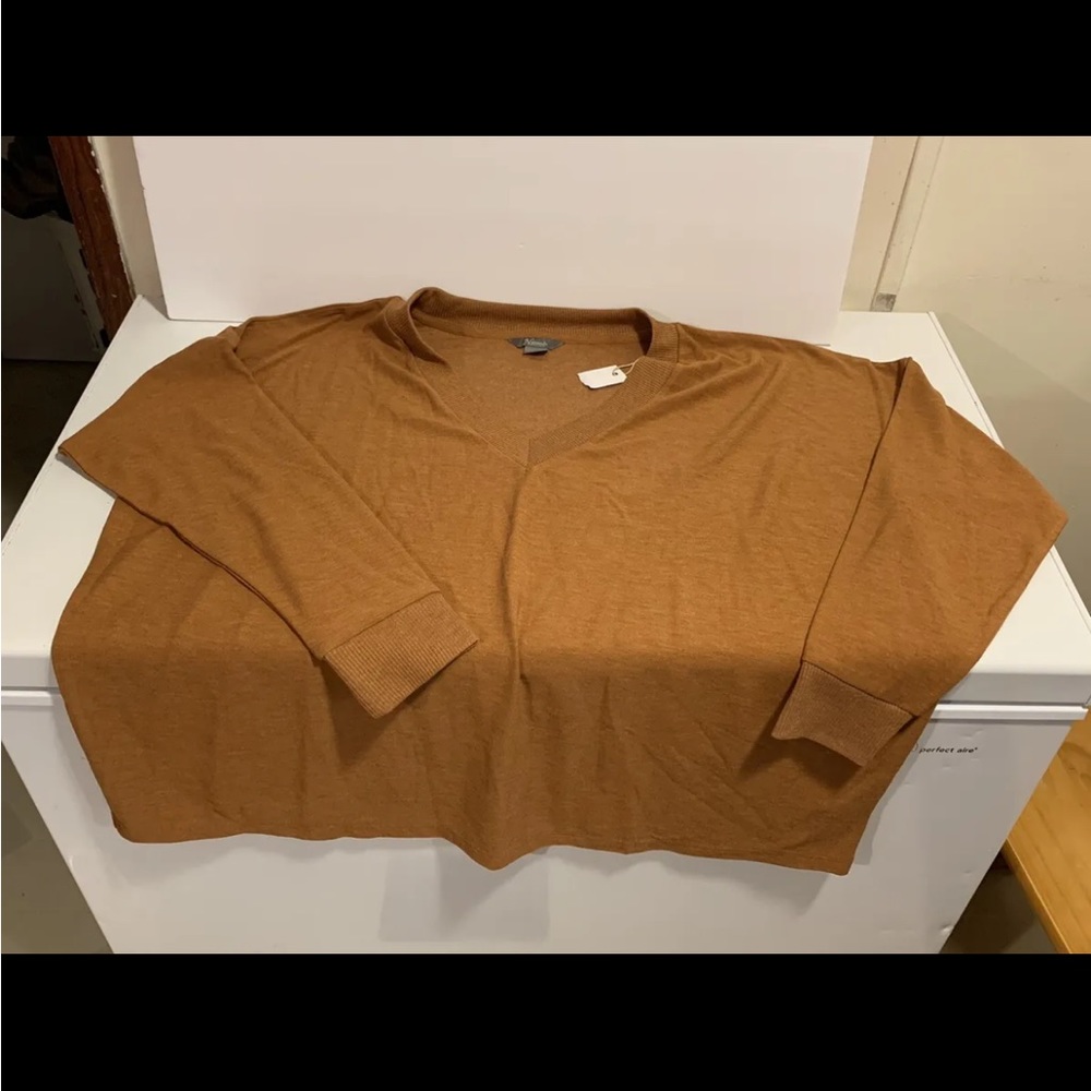 Women’s Size 2XL Natural Reflections Long Sleeve V-Neck Heavy Top NWOT